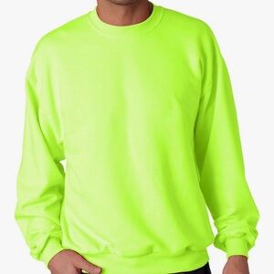 Men's Neon Lime Crewneck Sweatshirt - Bright Green